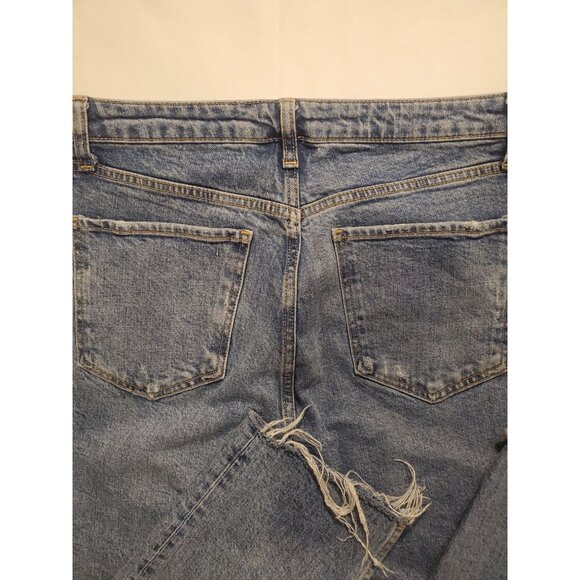 Zara  High Waist Distressed Ripped Frayed Knees and Ankle Jeans Size 10 - Picture 8 of 12